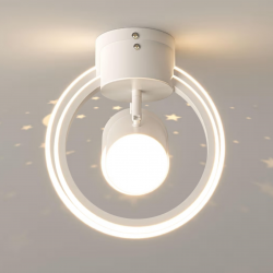 Kuwork LED Deckenleuchte Weiß/Schwarz – Spot mit Sternen | Neutralweiß | Modern & Energiesparend