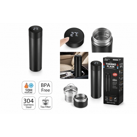 Mesa Thermo Flask 450 ml – Thermoflasche mit LCD Temperaturanzeige